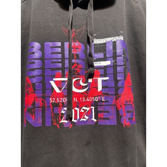 Rare Valorant 2021 VCT Berlin Video Game Yoru Sentinels Mens XL Gray Hoodie - Picture 5 of 15
